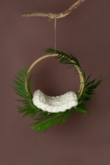 	
Newborn baby photography swing. Background for newborn baby photo