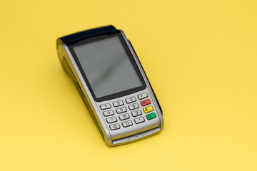 Electronic payment with yellow background