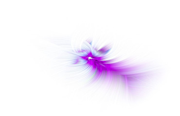 Abstract twisted light effect in purple color on white backgrounds for backdrop.