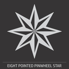 Obraz premium Eight pointed pinwheel star icon