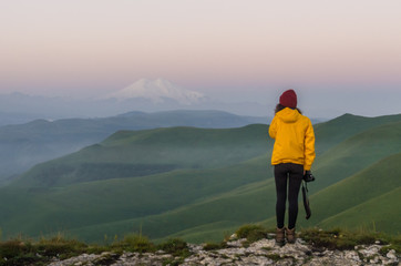 Fototapeta premium hiker in the mountains