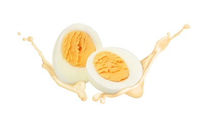 egg with mayonnaise on a white background