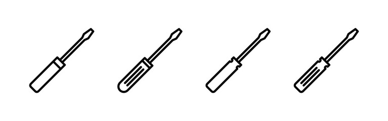 Screwdriver icons set. Screwdriver vector icon