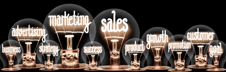 Light Bulbs with Marketing Sales Concept