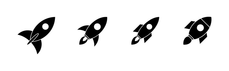 Rocket vector icons set. Start Up Concept Symbol. Startup icon