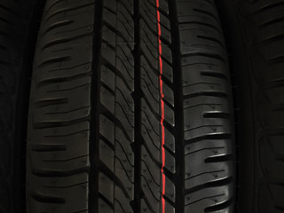 New black tyres with safety red line