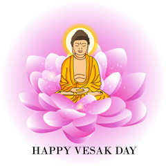 Vector illustration of a background or poster for celebrate Happy Vesak day or Buddha Purnima.