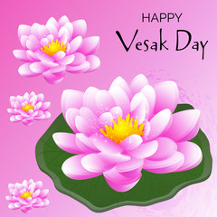 Vector illustration of a background or poster for celebrate Happy Vesak day or Buddha Purnima.