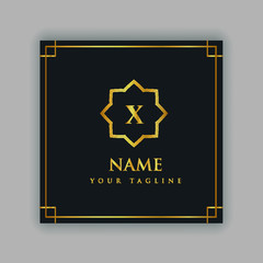 Luxury Logo Alphabetic X template  for Restaurant, Royalty, Boutique, Cafe, Hotel, Heraldic, Jewelry, Fashion etc