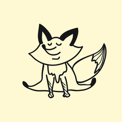 vector animal line icon for web, tatto, logo fox