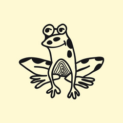 vector amphibian line icon for web, tatto, logo frog