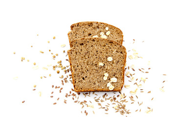 village sliced bread on top of a white background.