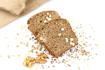 village sliced bread on top of a white background.