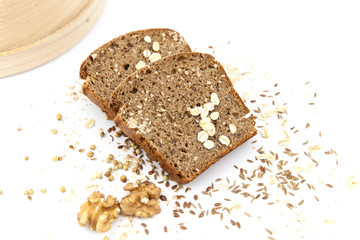 village sliced bread on top of a white background.