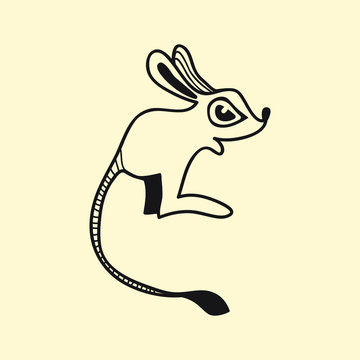 recommend clip art: vector animal line icon for web, tatto, logo jerboa