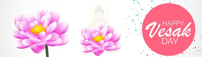 Vector illustration of a background or poster for celebrate Happy Vesak day or Buddha Purnima.