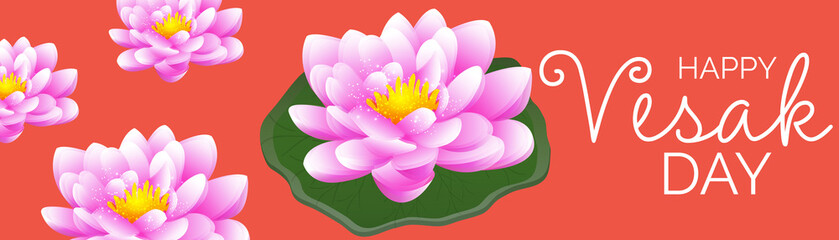 Vector illustration of a background or poster for celebrate Happy Vesak day or Buddha Purnima.