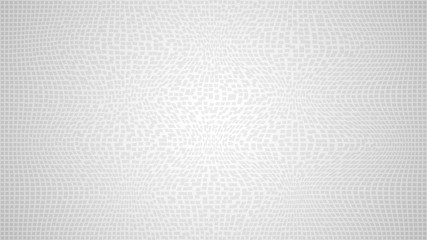 Simple white background. Gray gradient texture. Distorted pixel pattern. Warped small square tiles
