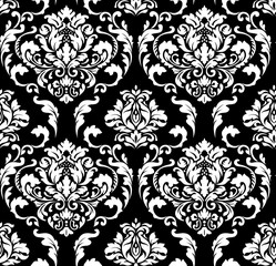 Vector damask seamless pattern background. Classical luxury old fashioned damask ornament, royal victorian seamless texture for wallpapers, textile, wrapping. Exquisite floral baroque template.