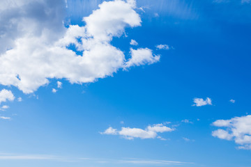 Clean blue limitless sky with clouds