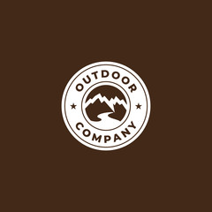 outdoor logo design , simple circle outdoor logo design template