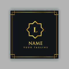 Luxury Logo Alphabetic L template  for Restaurant, Royalty, Boutique, Cafe, Hotel, Heraldic, Jewelry, Fashion etc