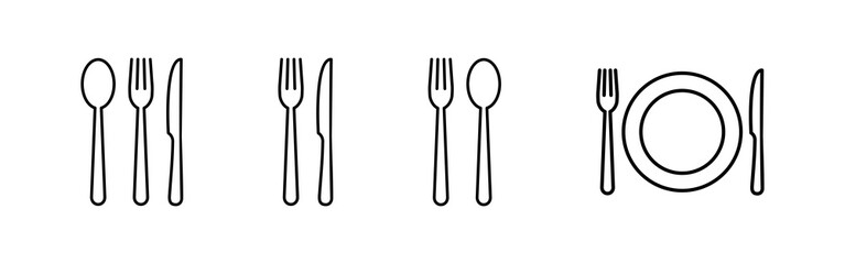 Restaurant icons set.Fork, Spoon, and Knife icon. food icon. Eat. cooking icon