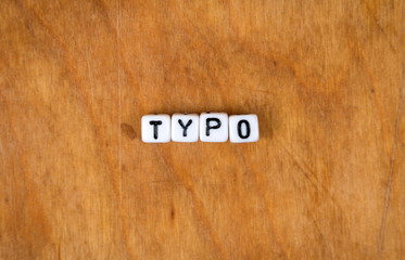 cube words on the wooden table