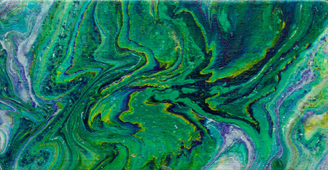 abstract painting in green colors