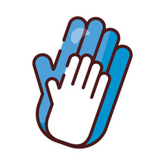 Obraz premium hands dad and son line and fill style icon