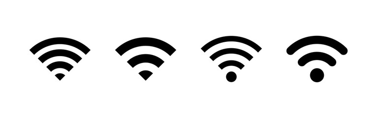 WIFI Icons set. signal vector icon. Wireless and wifi icon or sign for remote internet access