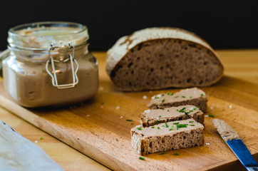 Chicken Liver Pate on Bread Slice