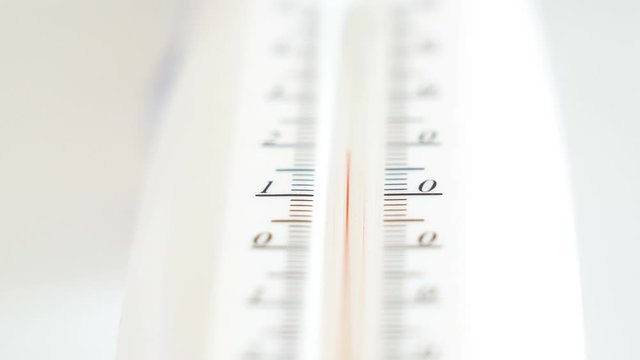 Closer Look Of The Red Mercury Inside The Room Thermometer