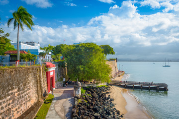 San Juan, Puerto Rico Caribbean Coast - obrazy, fototapety, plakaty