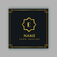 Luxury Logo Alphabetic E template  for Restaurant, Royalty, Boutique, Cafe, Hotel, Heraldic, Jewelry, Fashion etc