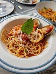 spaghetti with tomato sauce