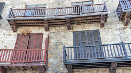 Old buildings in Leukosнa (Nicosia), Northern Cyprus.