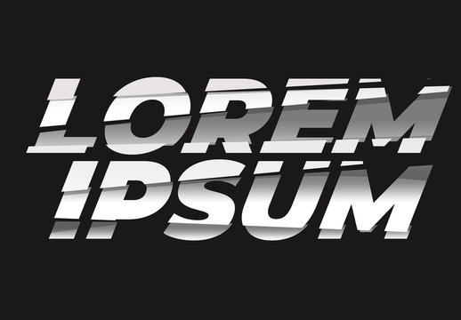 Cut Letters Style Text Effect Mockup