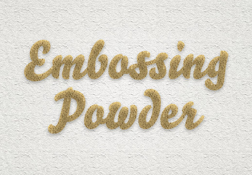 Golden Embossing Powder Text Effect Mockup