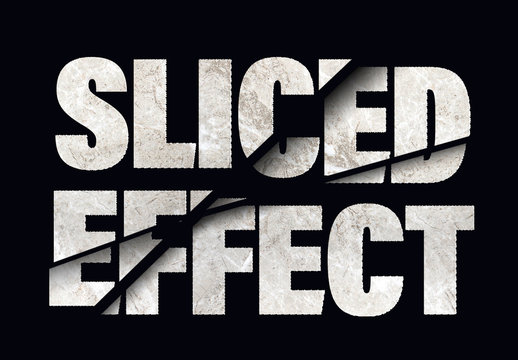 Sliced Deformed Letters Style Text Effect Mockup