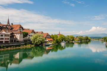 Büren, Büren an der Aare, Stadtkirche, Sankt Katharinen, Kirche, Aare, Fluss, Stadt, Altstadt,...