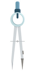 Metal school compass. Dividers for drawing.