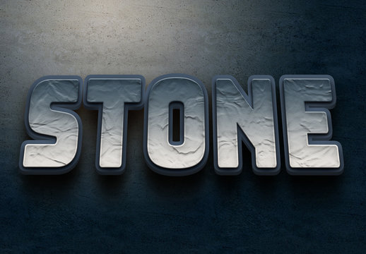 Stone 3D Text Effect Mockup
