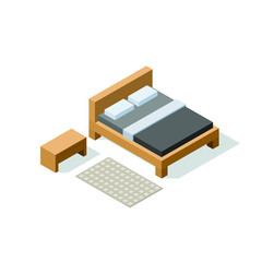 Vector isometric furniture set for bedroom