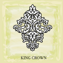 Damask pattern vector element. Classic luxury old-fashioned ornament grunge background. Royal victorian texture for wallpaper, textile, fabric, wrapping. Exquisite floral baroque patterns.