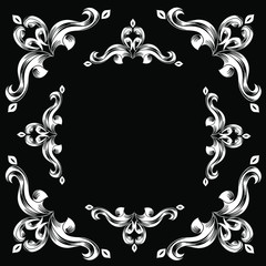 Damask pattern vector element. Classic luxury old-fashioned ornament grunge background. Royal victorian texture for wallpaper, textile, fabric, wrapping. Exquisite floral baroque patterns.