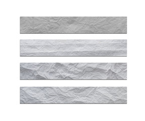 white and gray wide crumpled paper texture background. crush paper so that it becomes creased and wrinkled.
