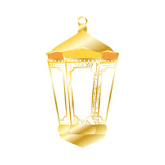 golden lamp ramadan kareem decoration