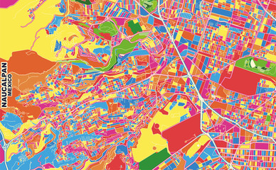 Naucalpan, México, Mexico, colorful vector map