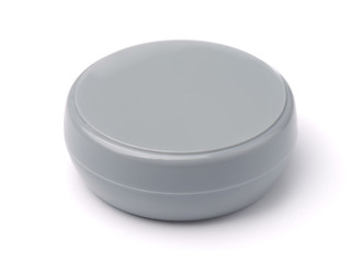 Blank gray plastic cosmetics jar